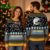 Los Angeles Chargers Rushing Player and Football Helmet Snowflake Ugly Christmas Sweater 1 Los Angeles Chargers Rushing Player and Football Helmet Snowflake Ugly Christmas Sweater