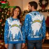 Los Angeles Chargers Winter Forest Reindeer and Christmas Bells Ugly Christmas Sweater 2 Los Angeles Chargers Winter Forest Reindeer and Christmas Bells Ugly Christmas Sweater