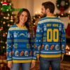 Personalized Los Angeles Chargers Football Helmet Custom Name and Number Ugly Christmas Sweater