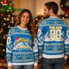 Personalized Los Angeles Chargers Mountain Santa Hat Ugly Christmas Sweater