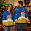 Personalized Los Angeles Chargers Santa Stuck in Chimney Custom Name Ugly Christmas Sweater