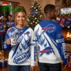 buffalo bills football helmet and logo ugly christmas sweater
