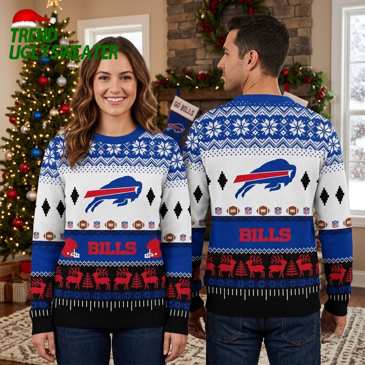 buffalo bills football helmet and reindeer ugly christmas sweater buffalo bills football helmet and reindeer ugly christmas sweater