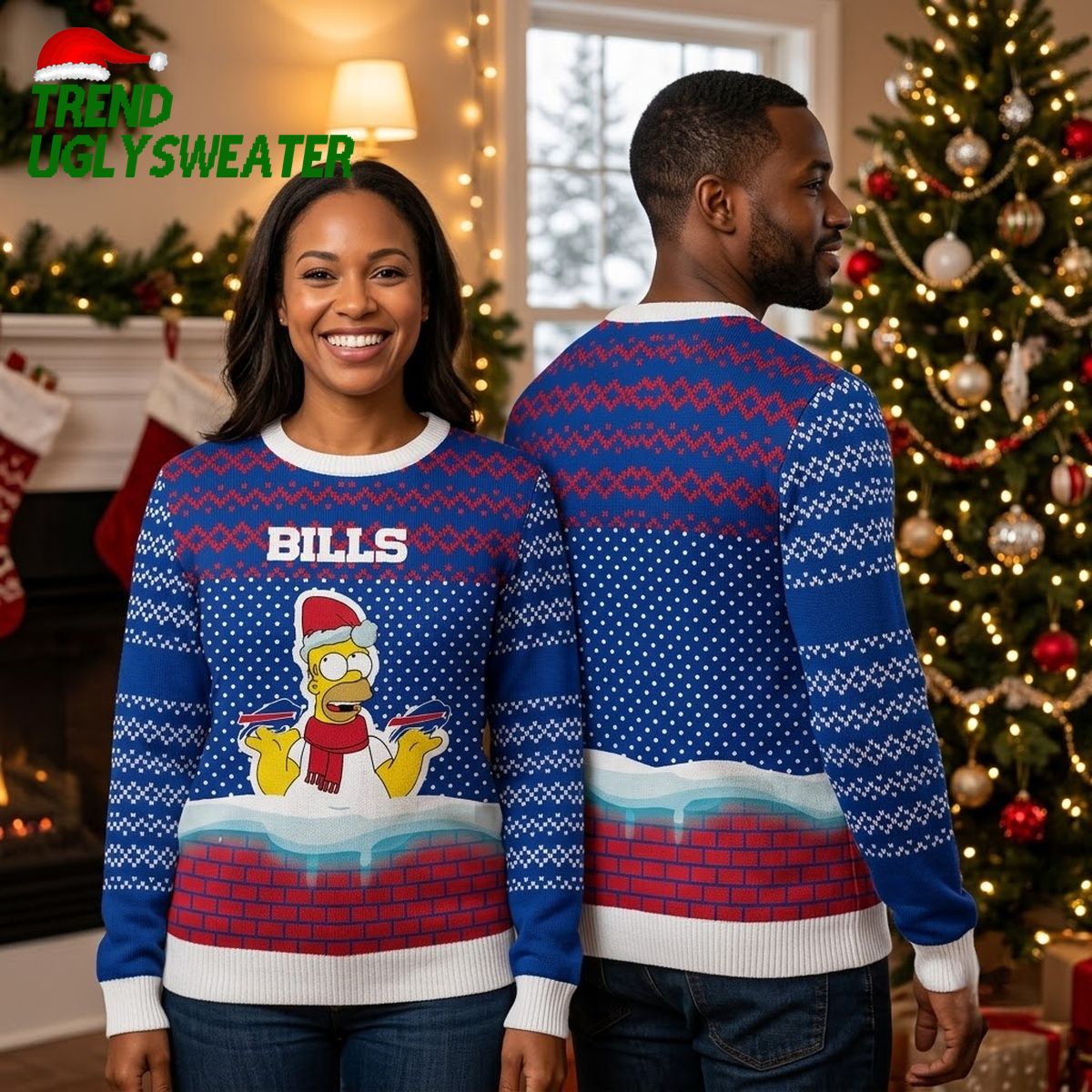 buffalo bills homer simpson santa hat ugly christmas sweater buffalo bills homer simpson santa hat ugly christmas sweater