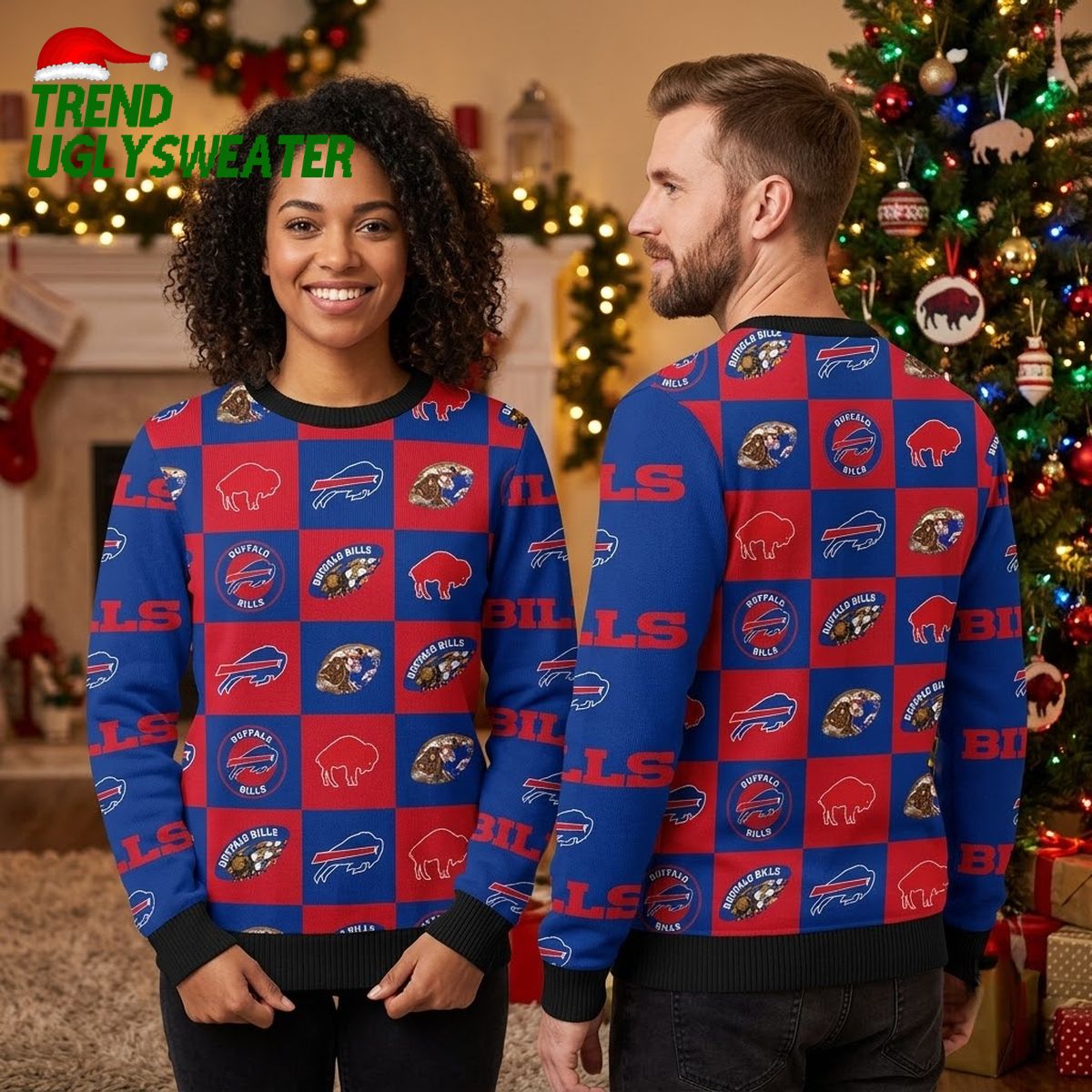 buffalo bills logo patchwork ugly christmas sweater buffalo bills logo patchwork ugly christmas sweater