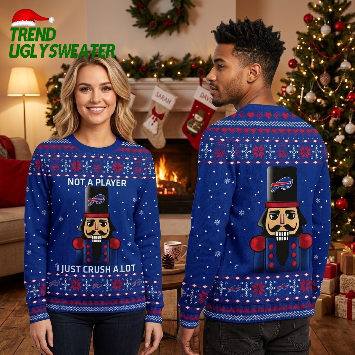 buffalo bills nutcracker i just crush a lot ugly christmas sweater buffalo bills nutcracker i just crush a lot ugly christmas sweater