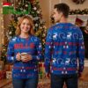 buffalo bills pixel helmet and reindeer ugly christmas sweater