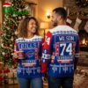 buffalo bills playing field custom name 74 ugly christmas sweater