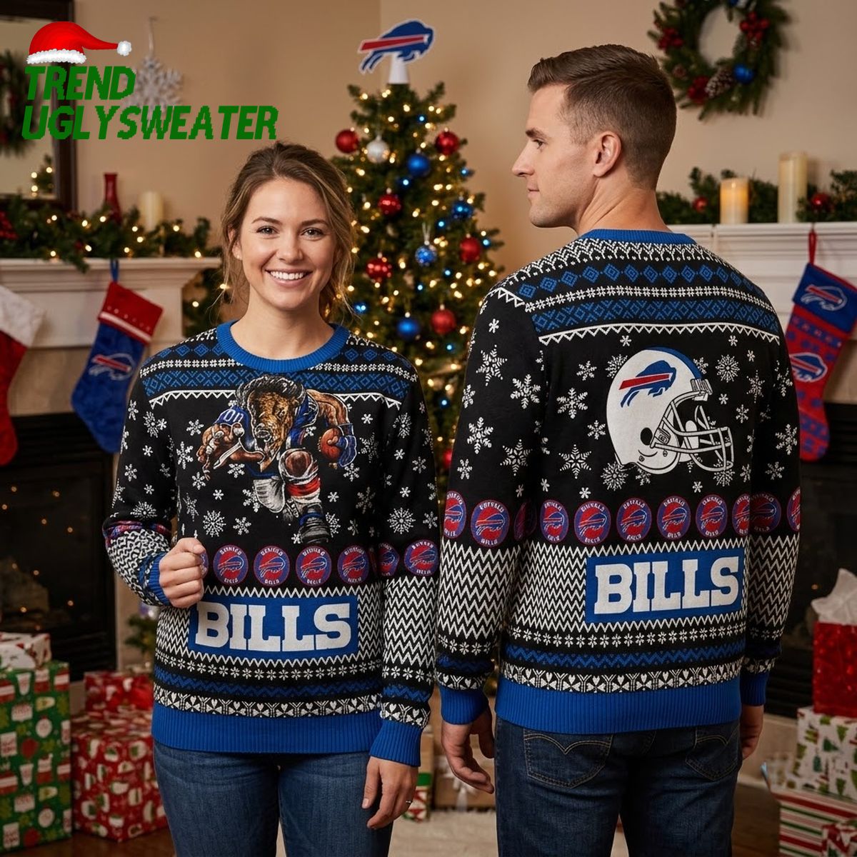 buffalo bills rushing buffalo football player ugly christmas sweater buffalo bills rushing buffalo football player ugly christmas sweater