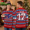 Buffalo Bills Santa Hat Logo Josh Allen 17 Signature Ugly Christmas Sweater 1 buffalo bills santa hat logo josh allen 17 signature ugly christmas sweater