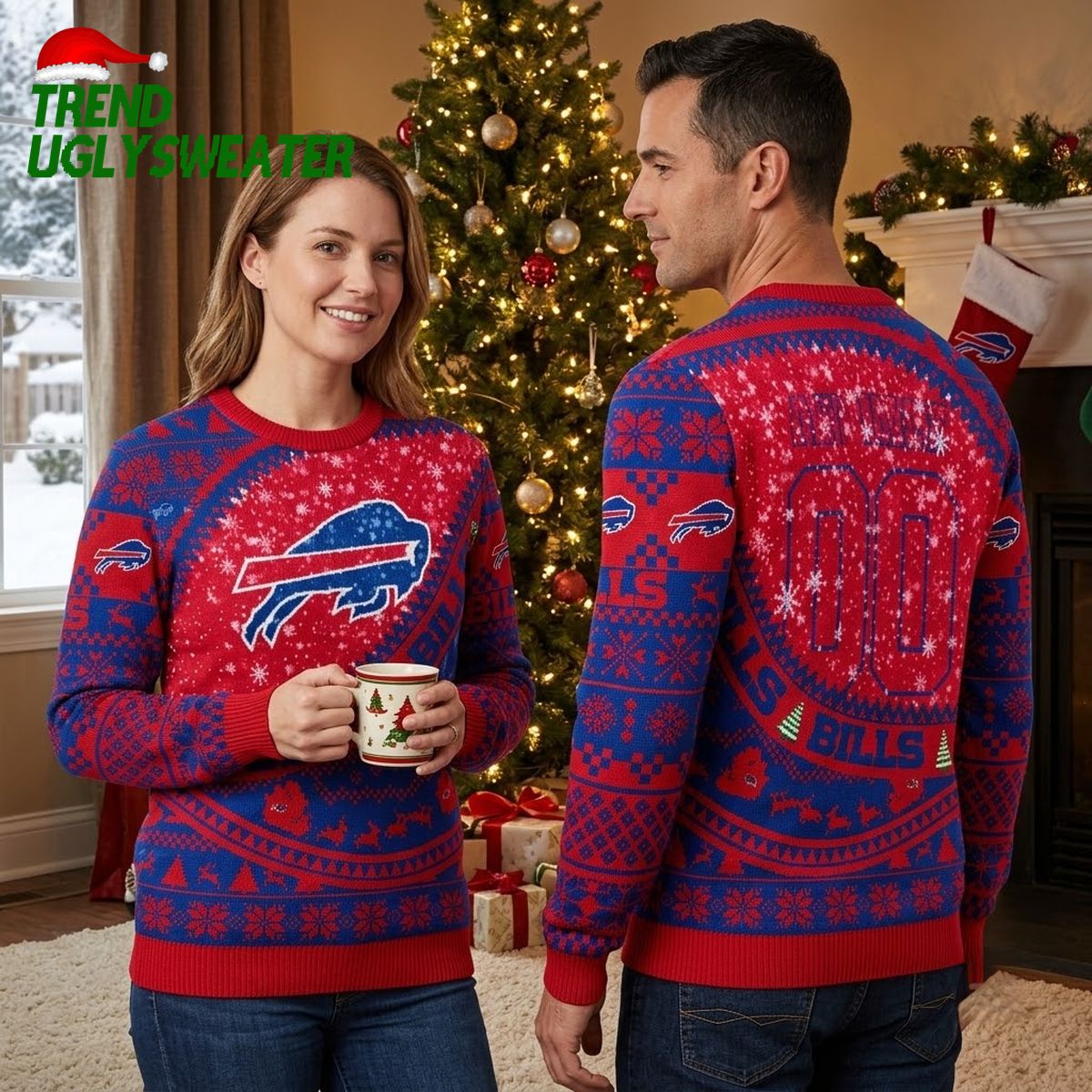 buffalo bills snowflake logo ugly christmas sweater buffalo bills snowflake logo ugly christmas sweater