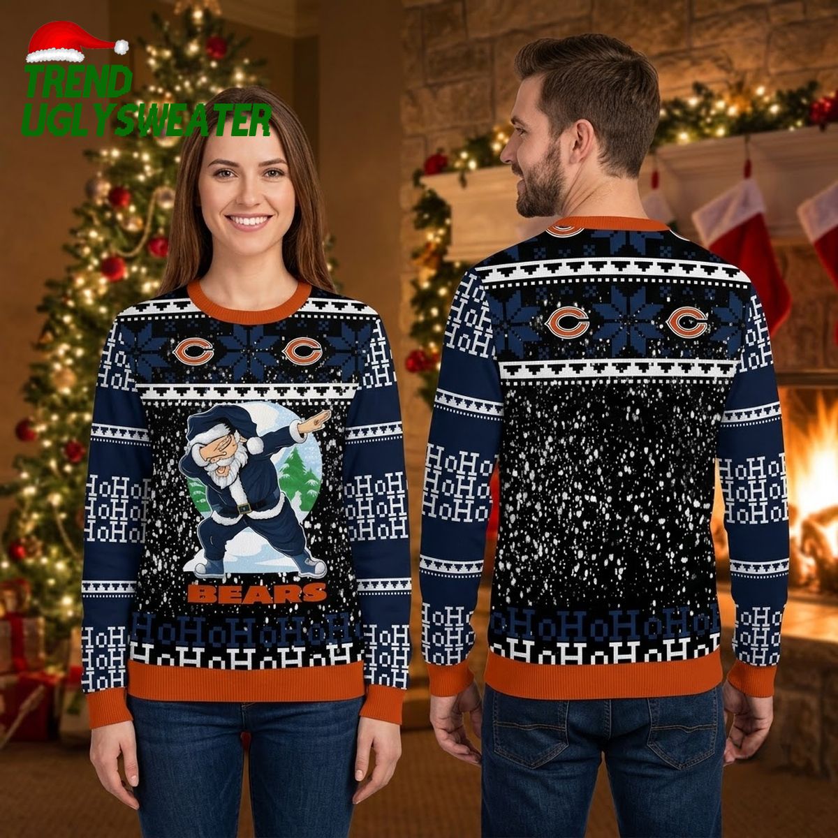 chicago bears dabbing santa ho ho ho ugly christmas sweater chicago bears dabbing santa ho ho ho ugly christmas sweater