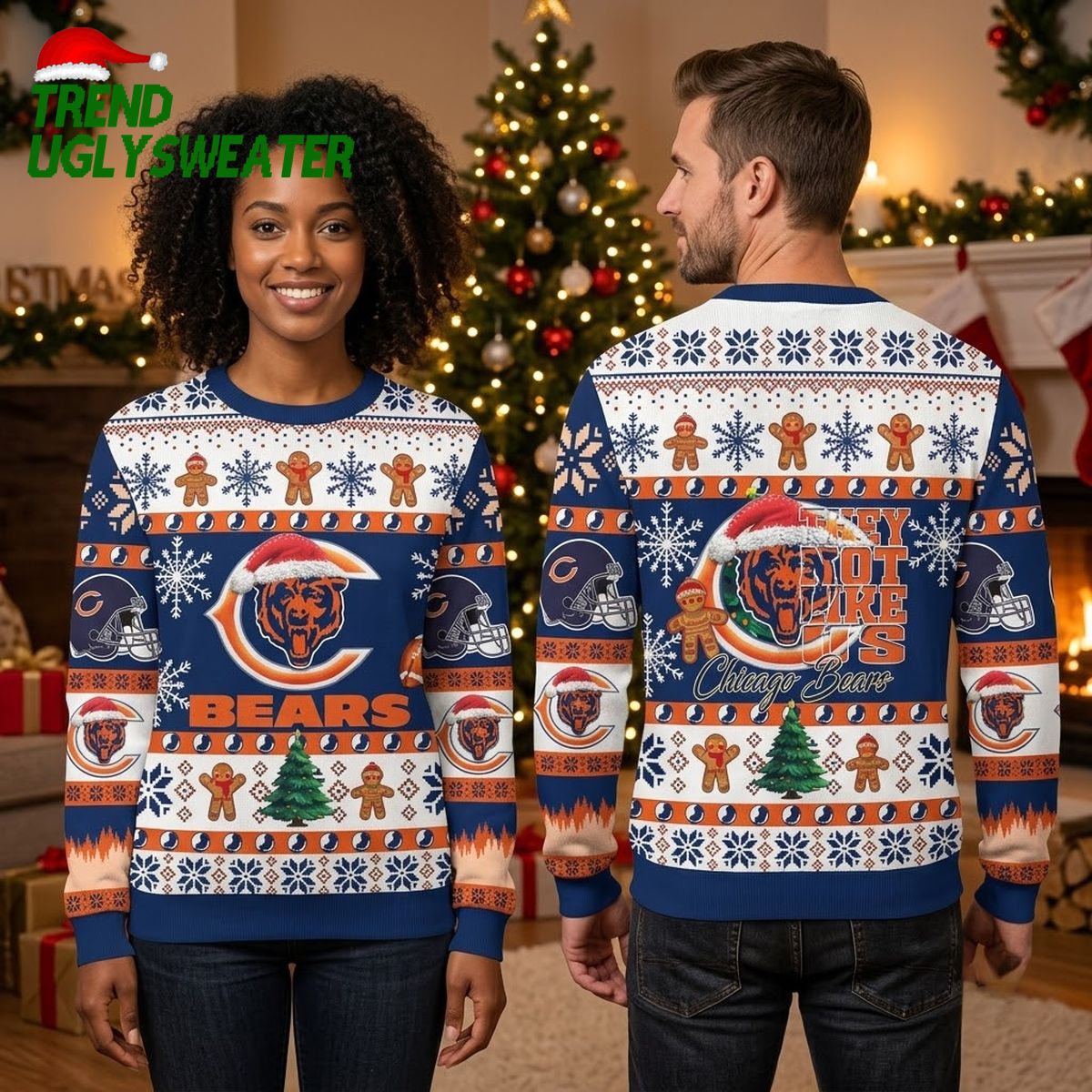 chicago bears they not like us santa hat ugly christmas sweater chicago bears they not like us santa hat ugly christmas sweater