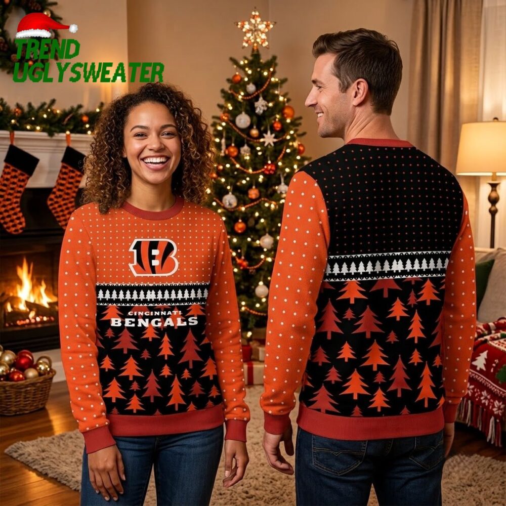 cincinnati bengals christmas trees ugly christmas sweater