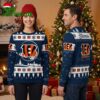 cincinnati bengals custom name snowflake logo ugly christmas sweater