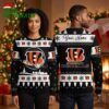 cincinnati bengals custom name snowflake logo ugly christmas sweater bengals fan gift