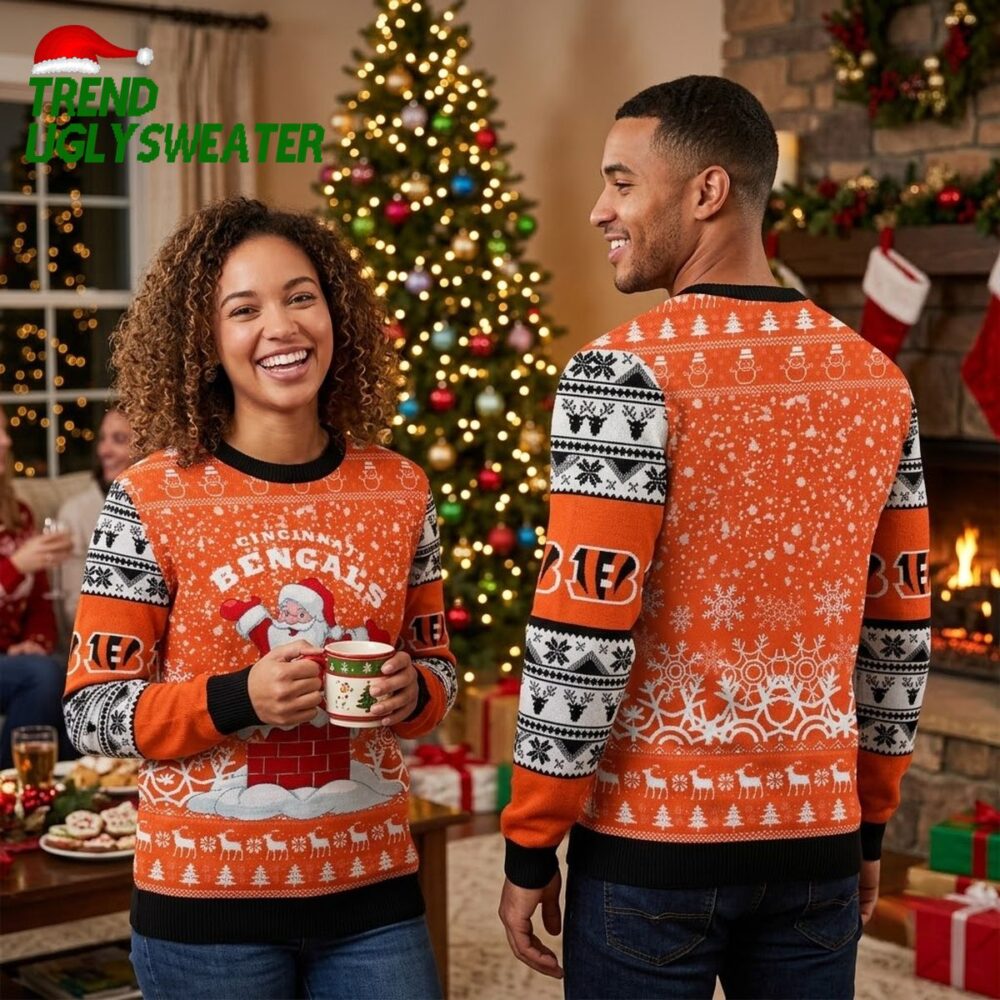cincinnati bengals santa claus ugly christmas sweater