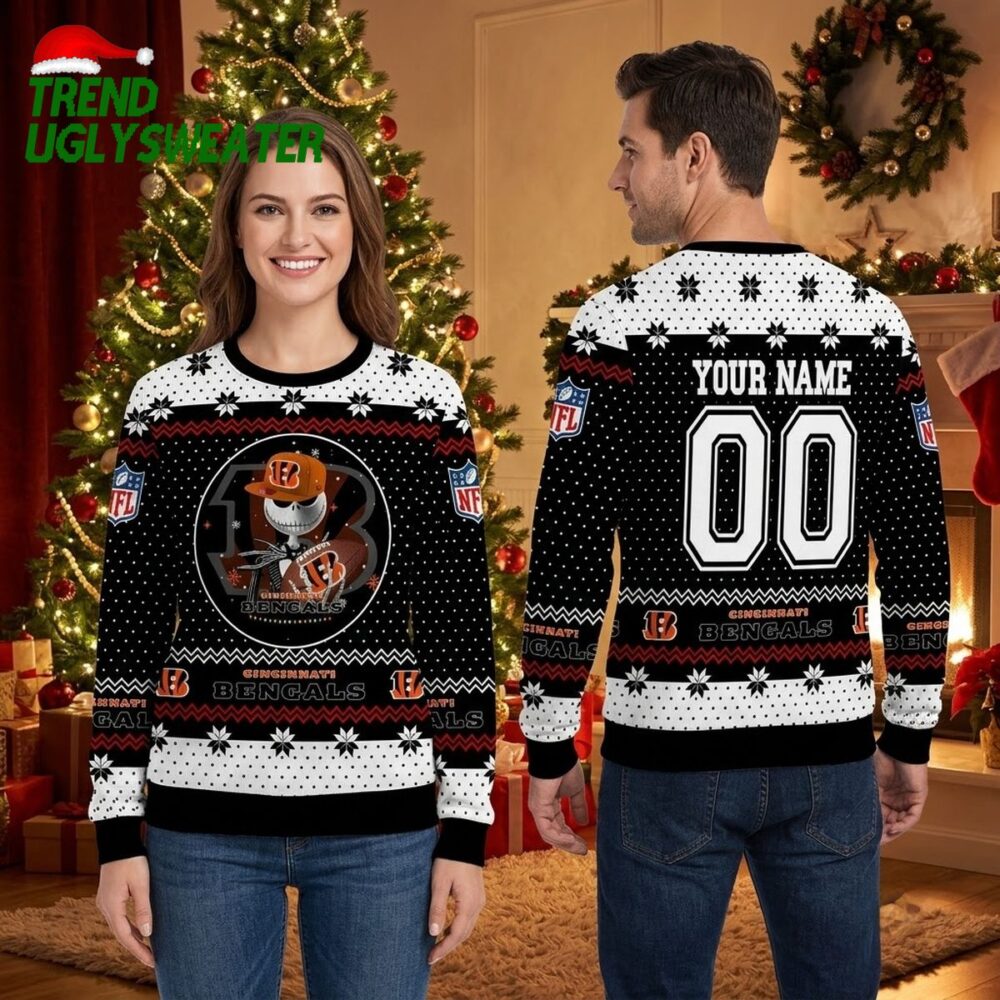 cincinnati bengals snowflake woolen sweater