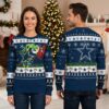 dallas cowboys grinch hand football christmas lights ugly christmas sweater