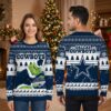 Dallas Cowboys Grinch Playing Football Ugly Christmas Sweater 2 dallas cowboys grinch playing football ugly christmas sweater