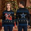 dallas cowboys light up santa ugly christmas sweater