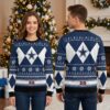 dallas cowboys star argyle snowflake ugly christmas sweater