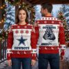 dallas cowboys star logo and football gloves ugly christmas sweater