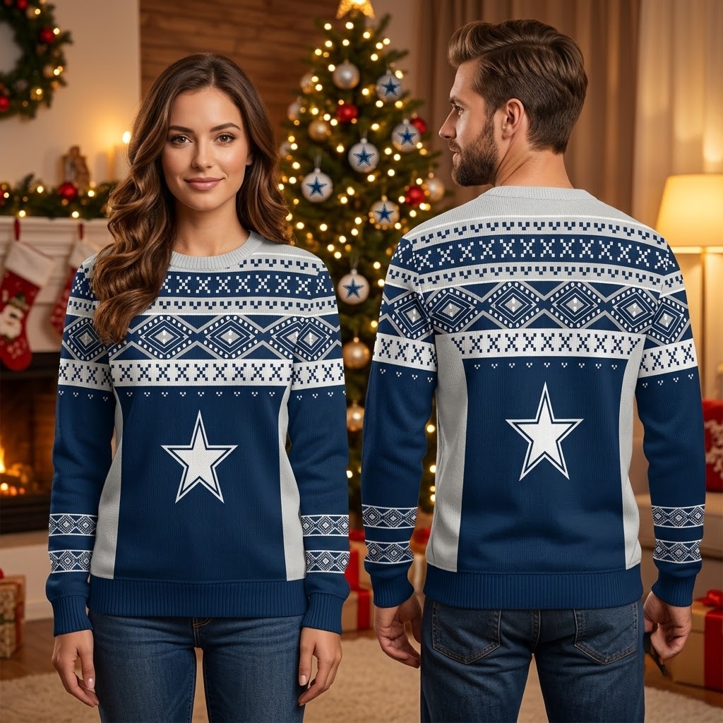 dallas cowboys star nordic knit christmas sweater dallas cowboys star nordic knit christmas sweater
