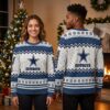 Dallas Cowboys Star Snowflake Knit Ugly Christmas Sweater 1 dallas cowboys star snowflake knit ugly christmas sweater
