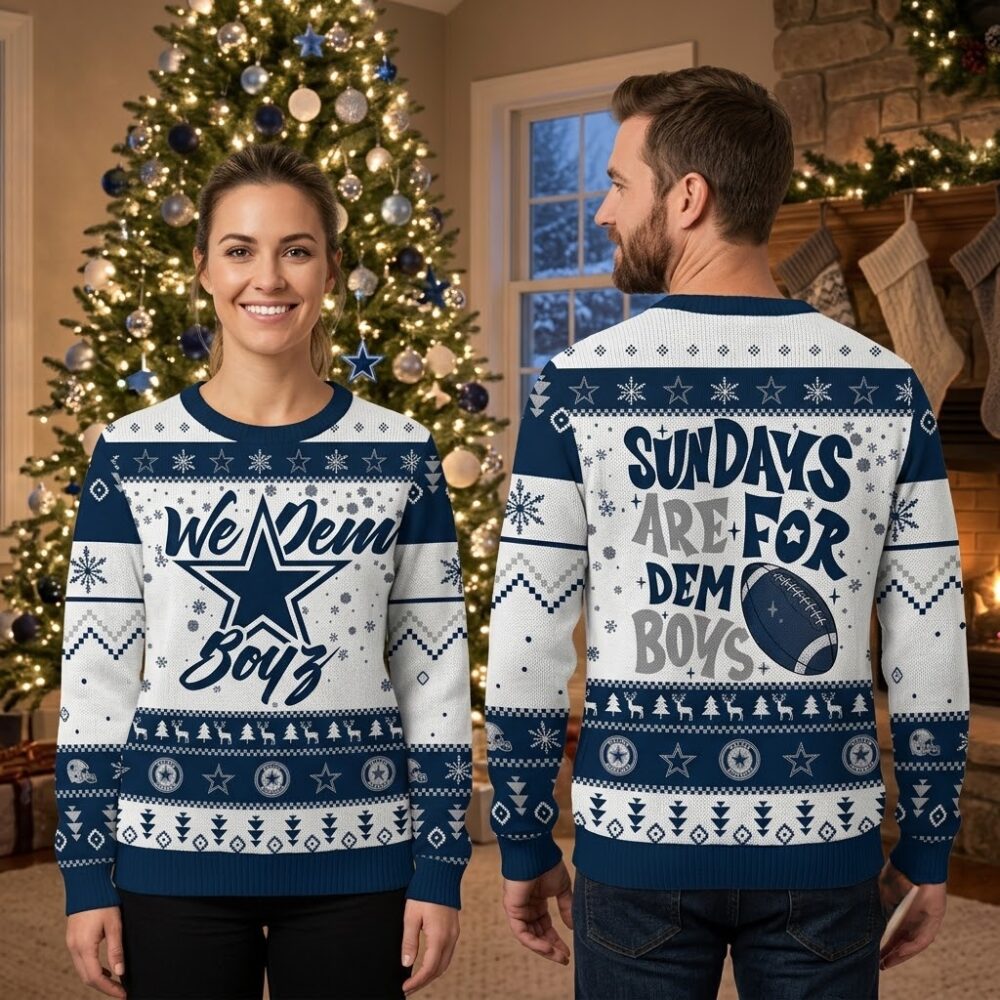 dallas cowboys we dem boyz football ugly christmas sweater