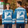 Detroit Lions Leaping Lion Snowflake Knit Christmas Sweater 1 detroit lions leaping lion snowflake knit christmas sweater