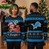 Detroit Lions Santa Claus And Lion Logo Ugly Christmas Sweater 1 detroit lions santa claus and lion logo ugly christmas sweater