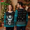 Dolphins Funny Deer With Christmas Lights Ugly Christmas Sweater 2 dolphins funny deer with christmas lights ugly christmas sweater