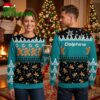 Dolphins Gingerbread Man Ugly Christmas Sweater 1 dolphins gingerbread man ugly christmas sweater