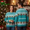 Dolphins Holiday Bells Graphic Ugly Christmas Sweater 2 dolphins holiday bells graphic ugly christmas sweater
