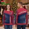 Houston Texans Bull Logo Blue Red Ugly Christmas Sweater 1 houston texans bull logo blue red ugly christmas sweater