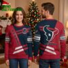 houston texans bull logo colorblock christmas sweater