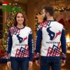 houston texans bull logo geometric knit christmas sweater