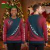 houston texans bull logo h town black red ugly christmas sweater