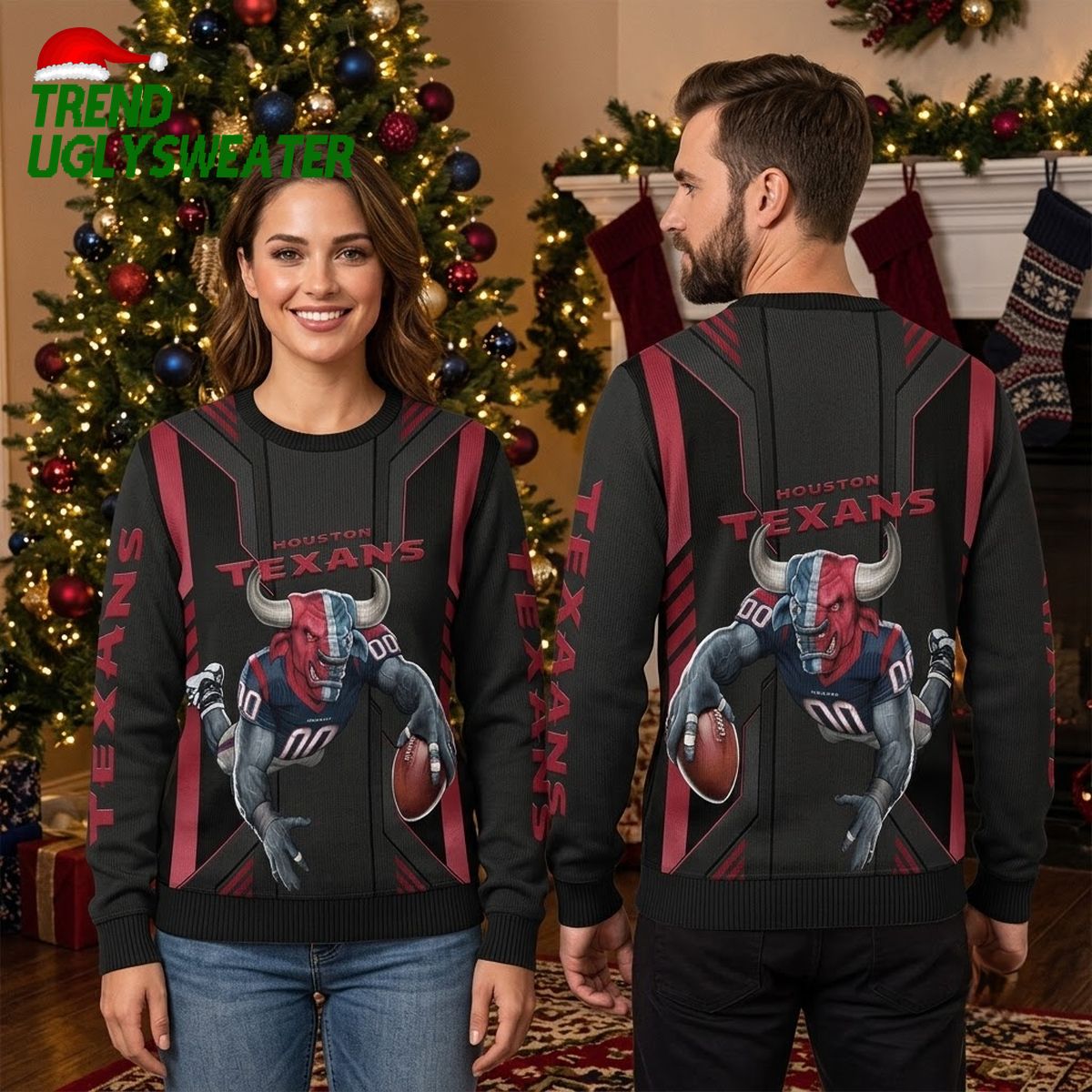 houston texans rushing bull football player black sweatshirt houston texans rushing bull football player black sweatshirt