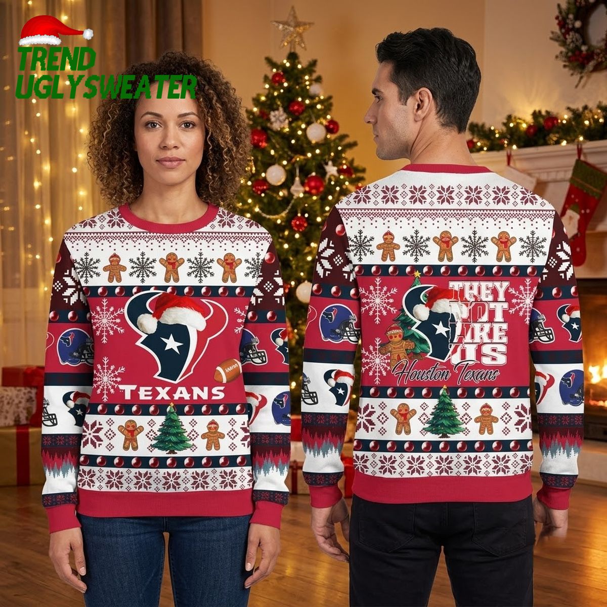 houston texans santa hat logo they not like us ugly christmas sweater houston texans santa hat logo they not like us ugly christmas sweater