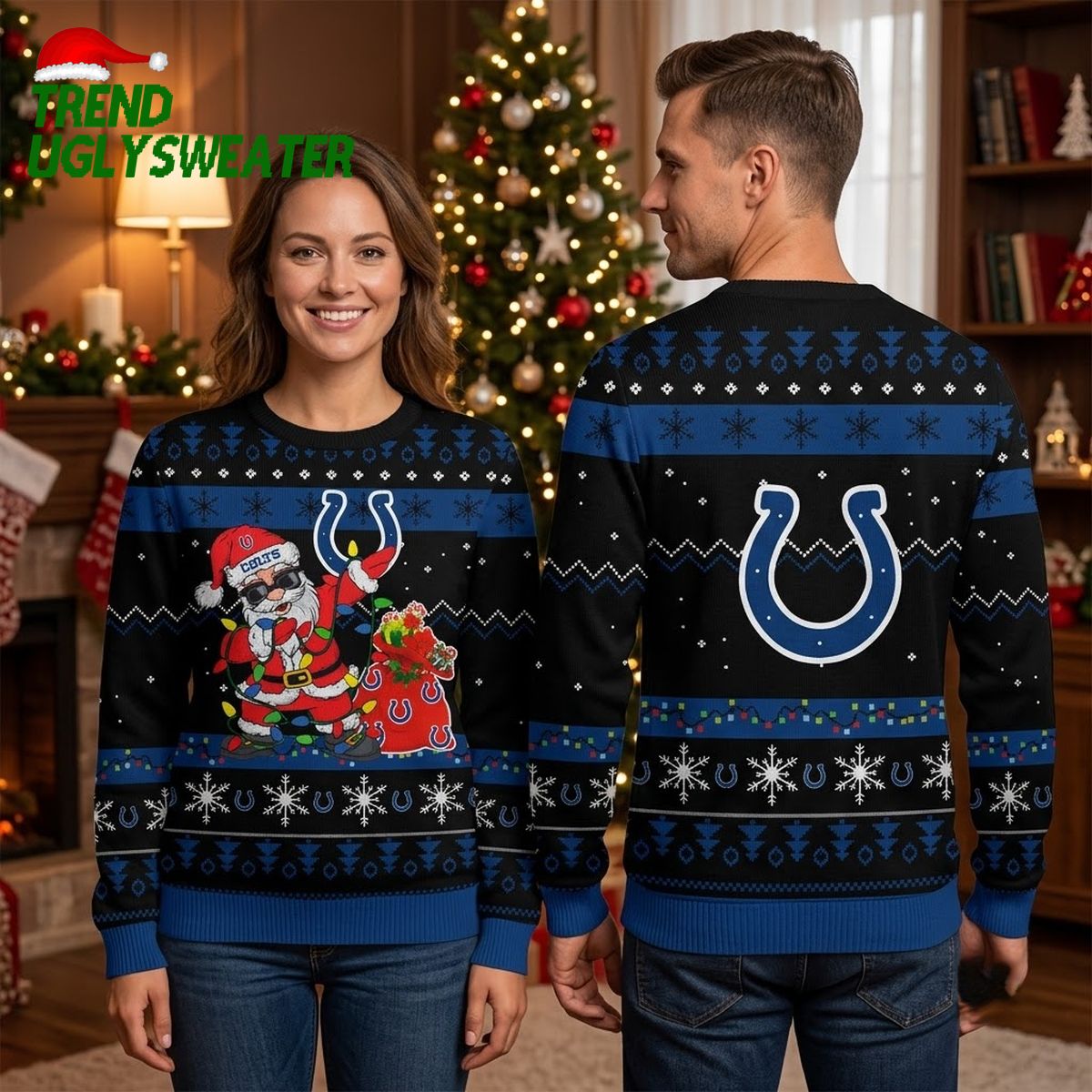 indianapolis colts santa claus gift sack ugly christmas sweater indianapolis colts santa claus gift sack ugly christmas sweater