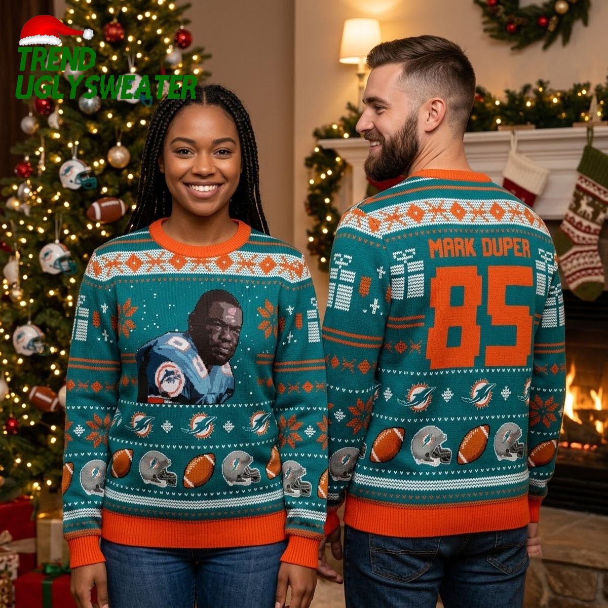 mark duper 85 miami dolphins ugly christmas sweater mark duper 85 miami dolphins ugly christmas sweater