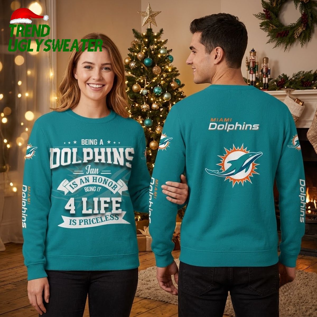 miami dolphins being a fan is an honor ugly christmas sweater miami dolphins being a fan is an honor ugly christmas sweater