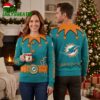 Miami Dolphins Custom Name Elf Ugly Christmas Sweater 2 miami dolphins custom name elf ugly christmas sweater