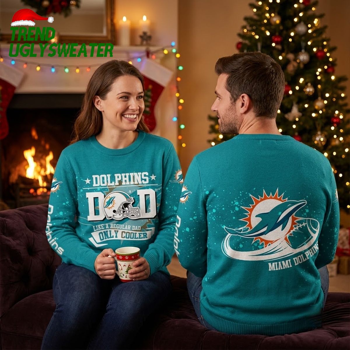 miami dolphins dad like a regular dad only cooler ugly christmas sweater miami dolphins dad like a regular dad only cooler ugly christmas sweater