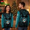 Miami Dolphins Death Skull Ugly Christmas Sweater 2 miami dolphins death skull ugly christmas sweater