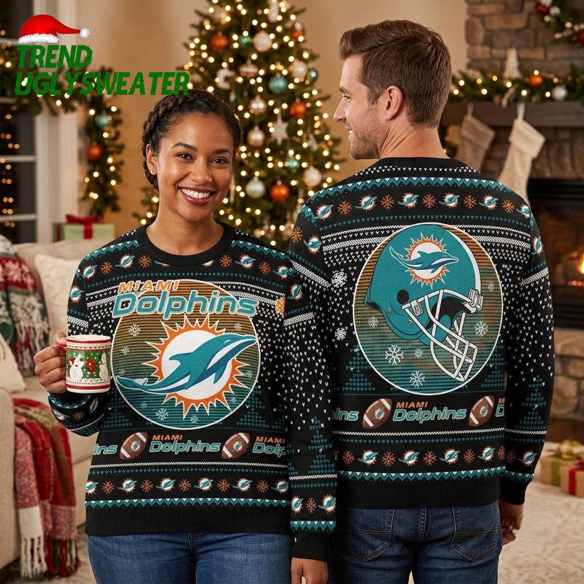miami dolphins football helmet ugly christmas sweater miami dolphins football helmet ugly christmas sweater