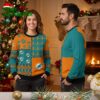 Miami Dolphins Logo Winter Pine Ugly Christmas Sweater 1 miami dolphins logo winter pine ugly christmas sweater