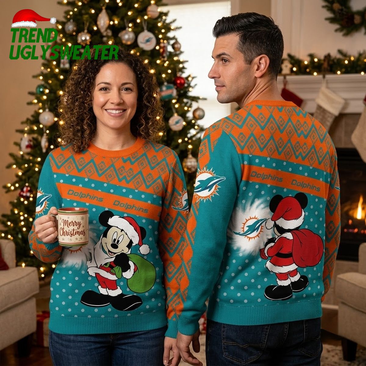miami dolphins mickey mouse christmas sweater ugly christmas sweater miami dolphins mickey mouse christmas sweater ugly christmas sweater